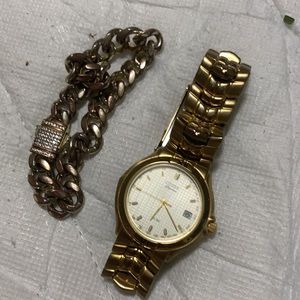 Citizen elegance watch with Cuban bracelet